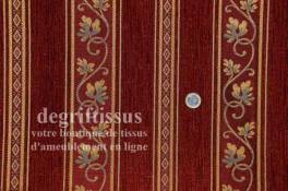 Tissu Tapisserie à rayures Dégriftissus vous propose ce tissu d'ameublement tapisserie de style à rayures brique entrelacées de 