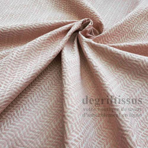 Tissu ameublement - Art Déco à petites feuilles roses - Ameublement tissé Jacquard - degriftissus.com