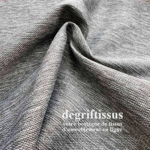 Tissu d ameublement - texturé Gris chiné - coussin - fauteuil - intérieur extérieur résistant soleil - degriftissus.com