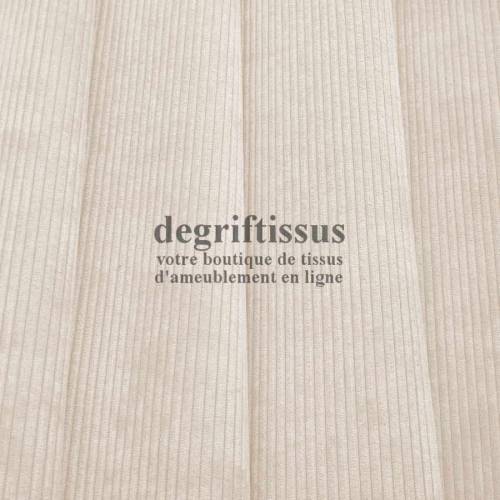 Velours côte écru Dégriftissus vous propose ce tissu d&#039;ameublement velours fine côte, pour chaises, fauteuils, tête de lit, can