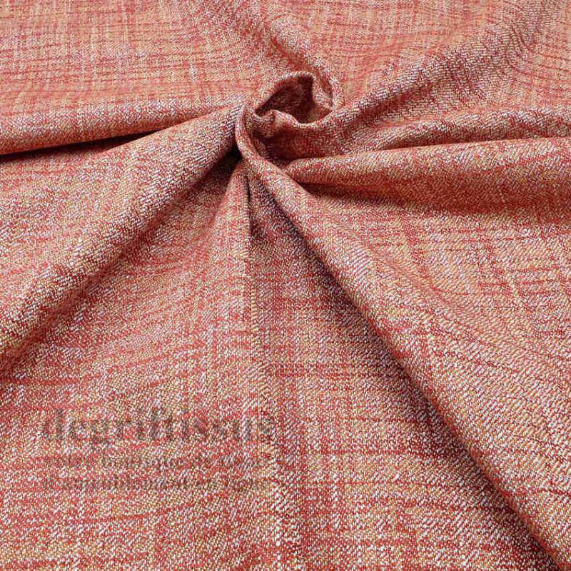 Tissu ameublement tissé Jacquard, hachuré brique - siège - chaise - fauteuil - canapé - double rideau - degriftissus.com