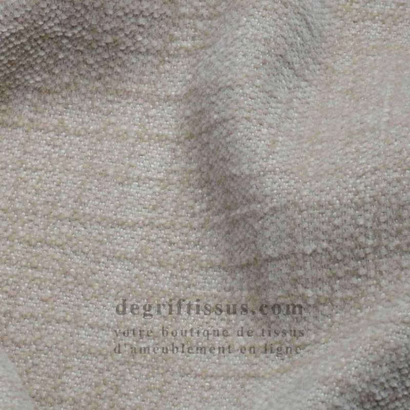 Tissu ameublement - chenille bicolore doux Tamise crème - fauteuil - chaise - canapé coussin salon - rideau - degriftissus.com