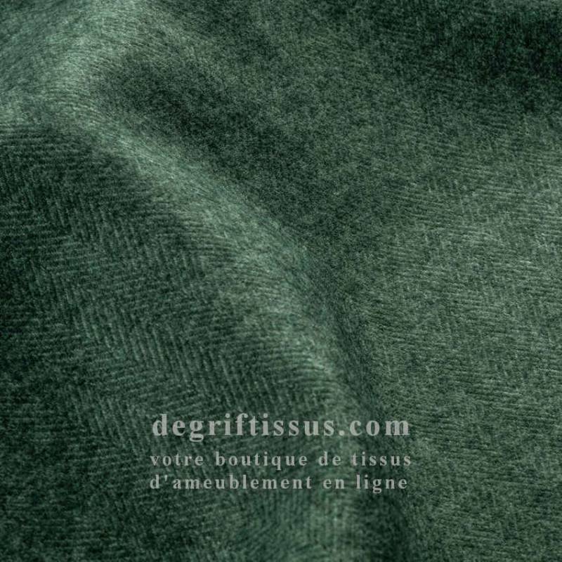 Tissu ameublement - Dublin vert foncé - recouvrement fauteuil - chaise - canapé coussin salon - rideau - degriftissus.com