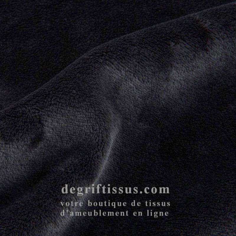 Tissu ameublement - Velours Agate noir - fauteuil - chaise - canapé coussin banquette salon - rideau - degriftissus.com