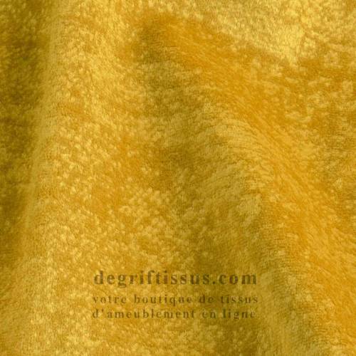 Tissu ameublement - Velours Amory jaune - fauteuil - chaise - canapé coussin banquette salon - rideau - degriftissus.com