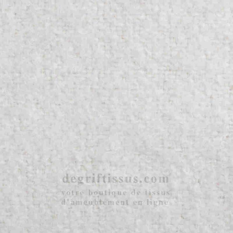 Tissu d'ameublement doux texturé Cosy 01 blanc - intérieur extérieur résistant soleil - degriftissus.com