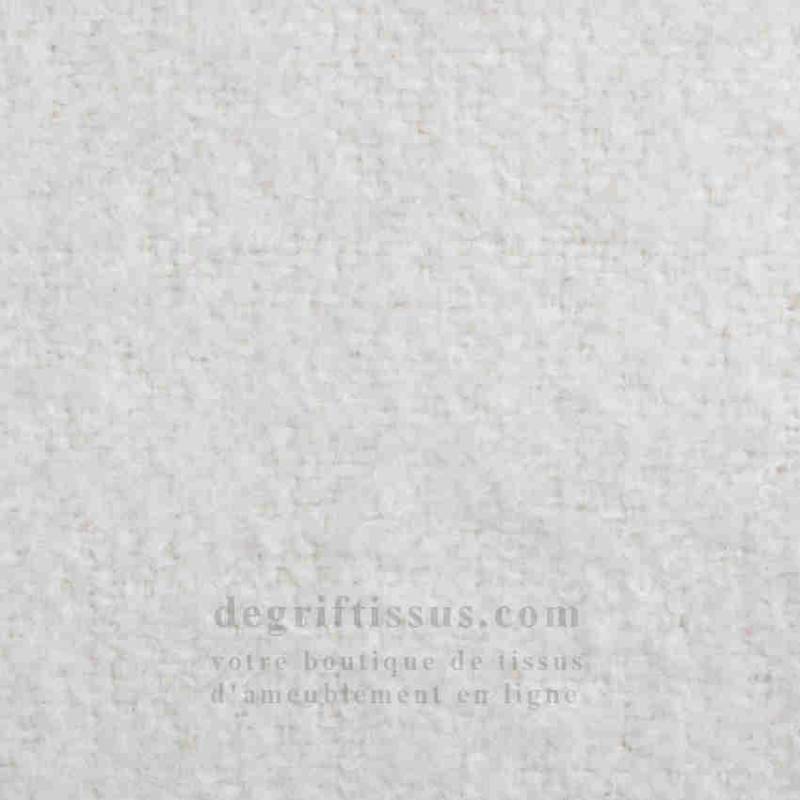 Tissu d ameublement doux texturé Cosy 01 blanc - intérieur extérieur résistant soleil - degriftissus.com