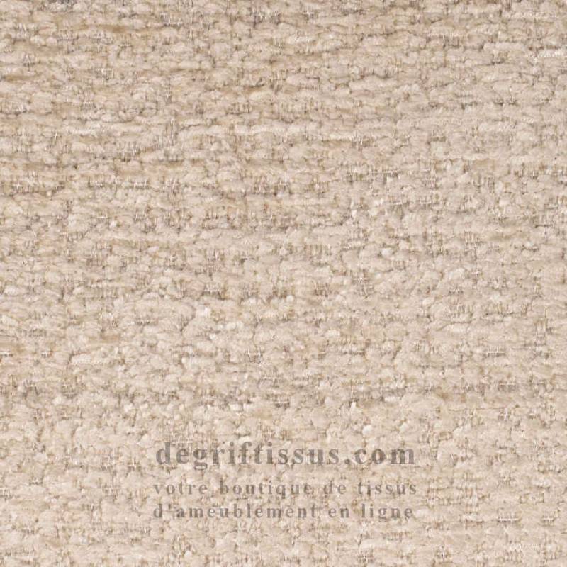 Tissu ameublement chenillé bouclé Aurore 03 crème - pour siège - fauteuil - chaise - coussin - canapé - rideau - tenture