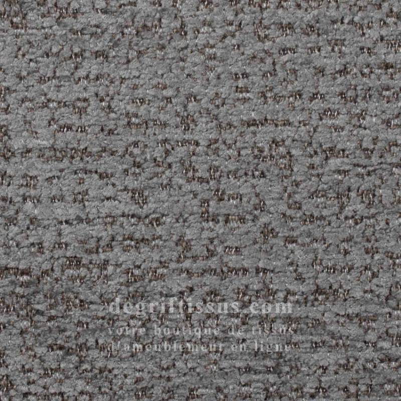 Tissu ameublement chenillé bouclé Aurore 24 gris clair - pour siège - fauteuil - chaise - coussin - canapé - rideau - tenture